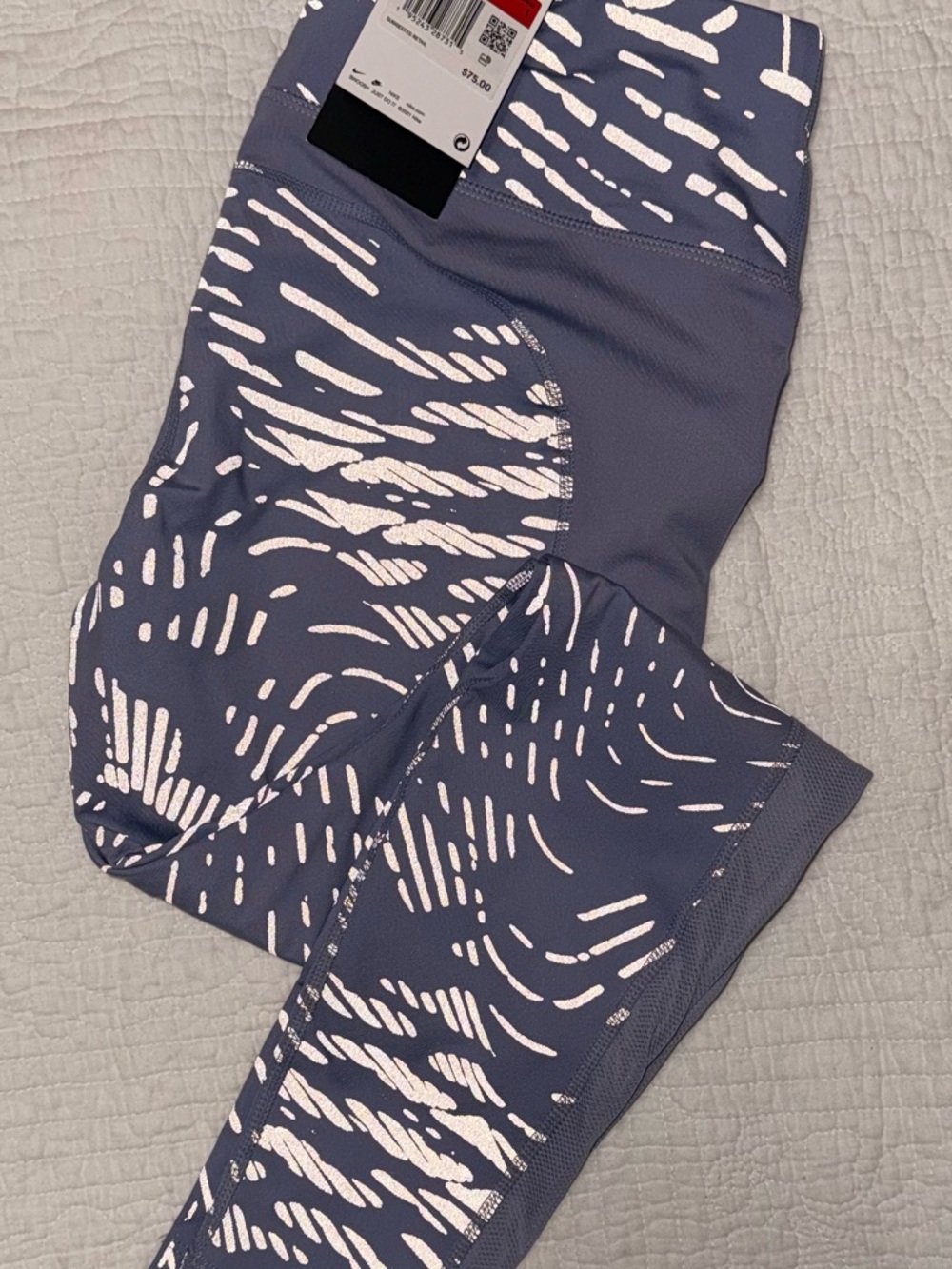 Nike Slate Blue & White Printed Running Leggings - Picture 3 of 5